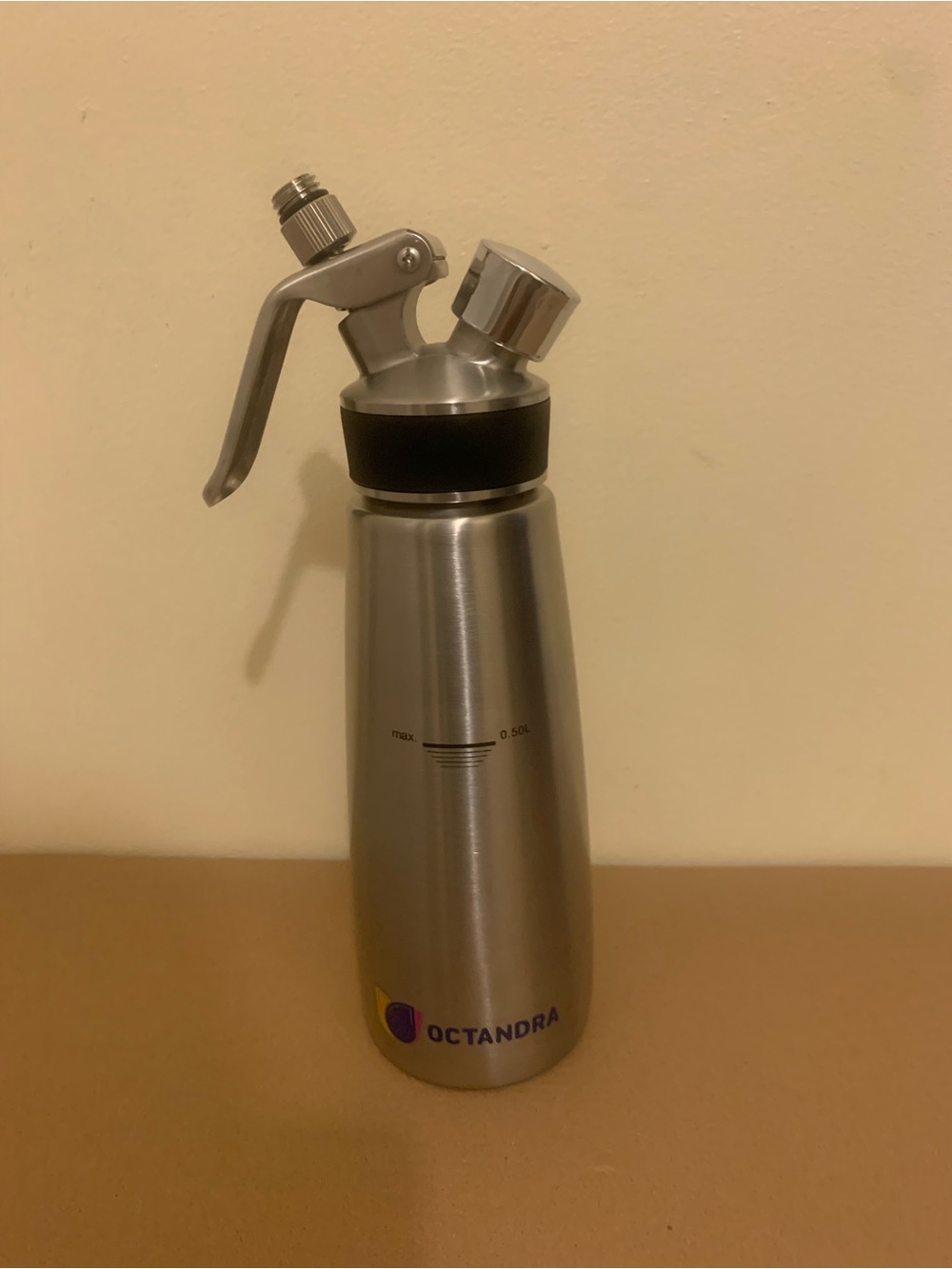 Stainless Steel Professional Whipped Cream Dispenser in Silver